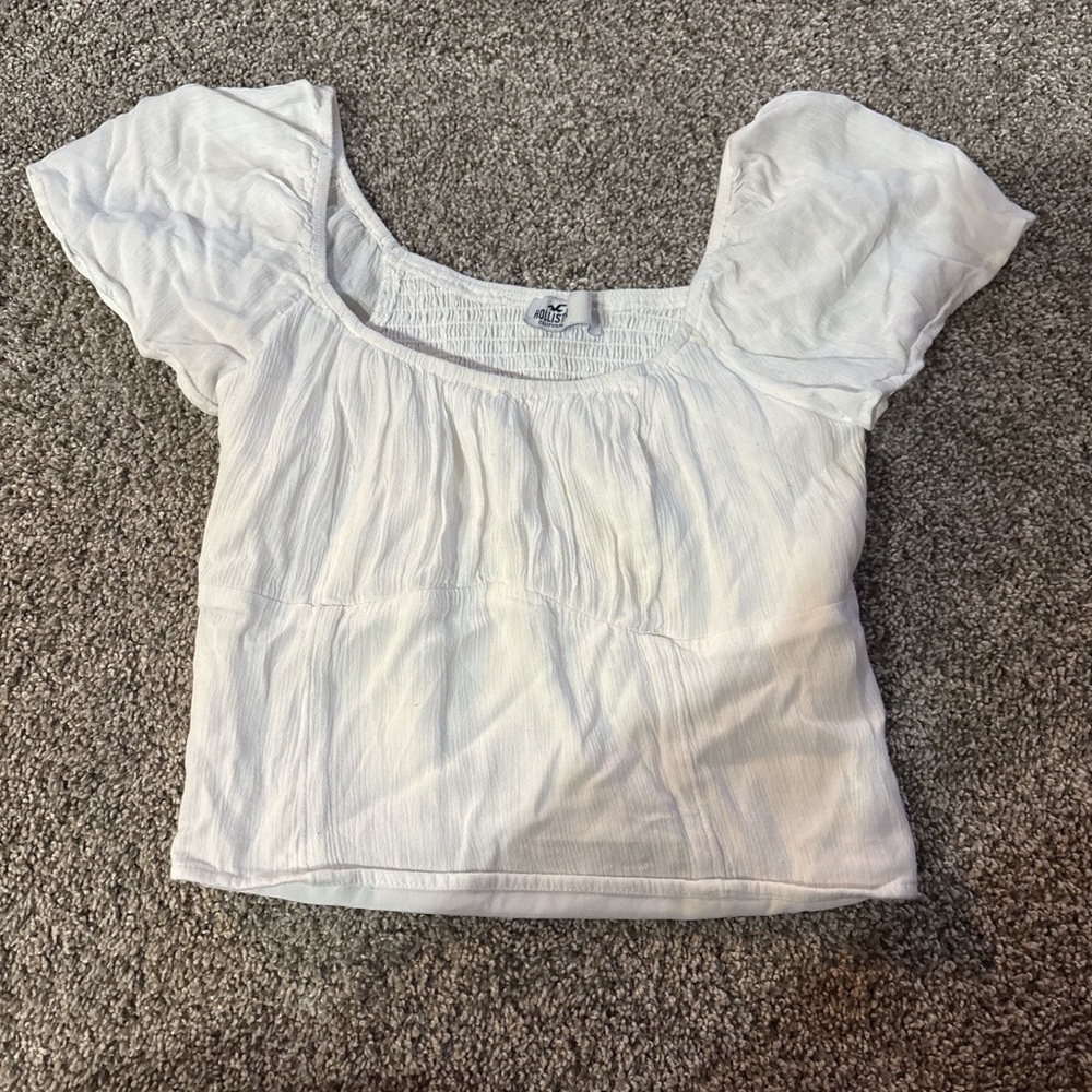 Hollister White Textured Blouse
